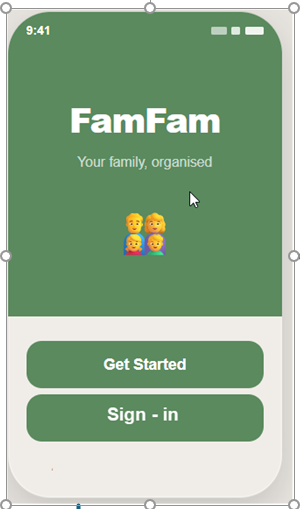 FamFam welcome screen